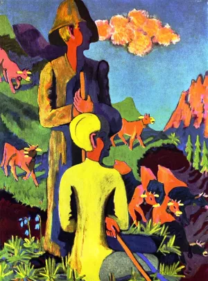 Hirten am Abend by Ernst Ludwig Kirchner Oil Painting