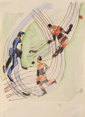 Hockeyspieler by Ernst Ludwig Kirchner Oil Painting