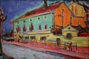 Houses in Dresden by Ernst Ludwig Kirchner Oil Painting