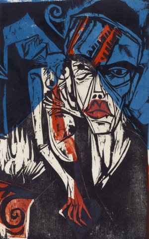 Kampfe - Qualen der Liebe by Ernst Ludwig Kirchner Oil Painting