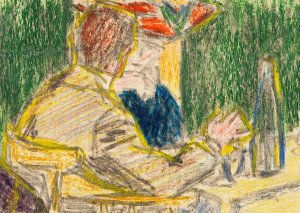 Kirchner und Dodo im Cafe by Ernst Ludwig Kirchner Oil Painting
