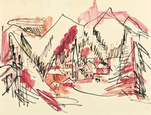 Landschaft Davos Oil painting by Ernst Ludwig Kirchner