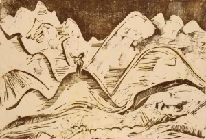 Landschaft mit blasendem Hirten by Ernst Ludwig Kirchner Oil Painting