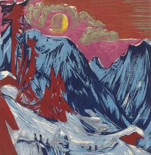 Langmatte bei Monduntergang by Ernst Ludwig Kirchner Oil Painting