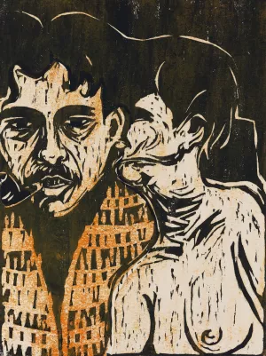 Maler und Modell - Dichter und Weib by Ernst Ludwig Kirchner Oil Painting