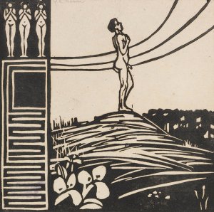 Mannliche Figur auf einem Berg by Ernst Ludwig Kirchner Oil Painting