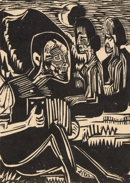 Mondnacht  by Ernst Ludwig Kirchner - Hand-Painted Oil Painting Reproduction