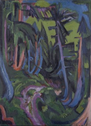 Mountain Forest Path by Ernst Ludwig Kirchner Oil Painting
