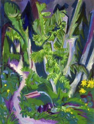 Mountain Forest Oil painting by Ernst Ludwig Kirchner