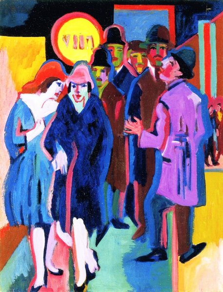Main Product Photo of Nocturnal Street Scene Painting by Ernst Ludwig Kirchner