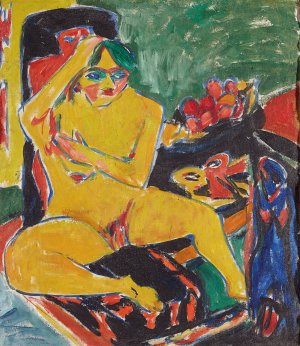 Nude at the Studio by Ernst Ludwig Kirchner Oil Painting