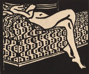 Nude Girl Lying on a Sofa by Ernst Ludwig Kirchner Oil Painting