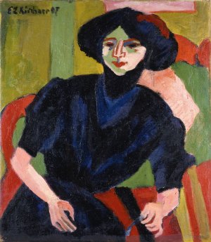 Portrait of a Woman by Ernst Ludwig Kirchner Oil Painting