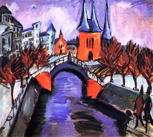 Rotes Eilsabethufer, Berlin Oil painting by Ernst Ludwig Kirchner