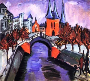 Rotes Eilsabethufer, Berlin by Ernst Ludwig Kirchner Oil Painting