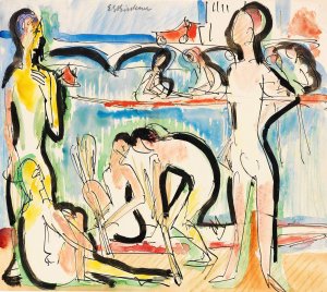 Ruderer Oil painting by Ernst Ludwig Kirchner