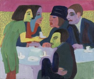 Scene at a Cafe by Ernst Ludwig Kirchner Oil Painting