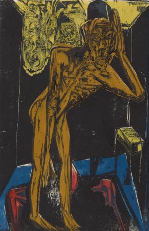 Schlemihl in der Einsamkeit des Zimmers Oil painting by Ernst Ludwig Kirchner