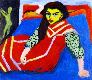 Seated Girl Franzi Fehrmann Oil painting by Ernst Ludwig Kirchner