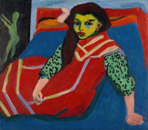 Seated Girl by Ernst Ludwig Kirchner Oil Painting