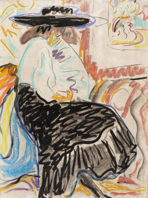Seated Woman in the Studio by Ernst Ludwig Kirchner Oil Painting