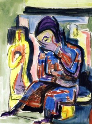 Seated Woman by Ernst Ludwig Kirchner Oil Painting