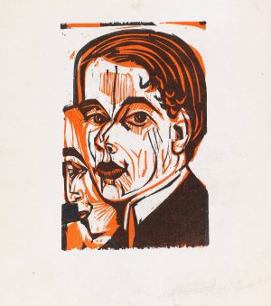 Selbstbildnis mit Frauenprofil by Ernst Ludwig Kirchner Oil Painting