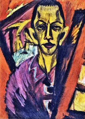 Self-Portrait by Ernst Ludwig Kirchner - Oil Painting Reproduction