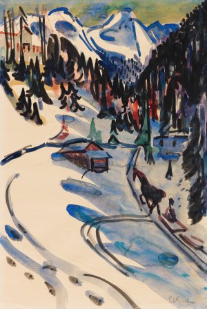 Sertigtal im Winter by Ernst Ludwig Kirchner Oil Painting