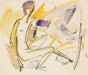 Sitzender und liegender Akt am Strand by Ernst Ludwig Kirchner Oil Painting