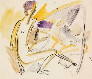 Sitzender und liegender Akt am Strand by Ernst Ludwig Kirchner Oil Painting
