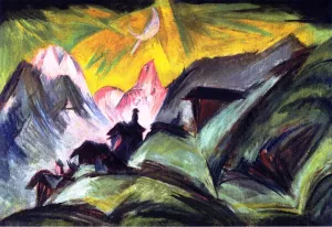 Stafelalp bei Mondschein by Ernst Ludwig Kirchner - Oil Painting Reproduction