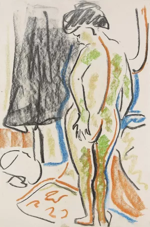 Stehender weiblicher Akt Oil painting by Ernst Ludwig Kirchner