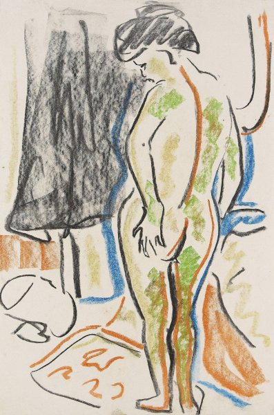 Main Product Photo of Stehender weiblicher Akt  Painting by Ernst Ludwig Kirchner