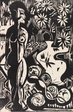Stilleben mit Plastik by Ernst Ludwig Kirchner Oil Painting