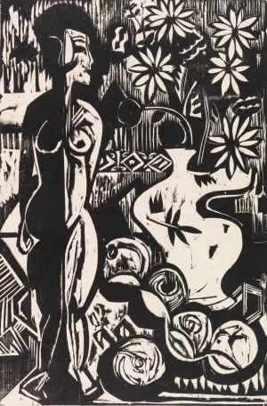 Stilleben mit Plastik Oil painting by Ernst Ludwig Kirchner