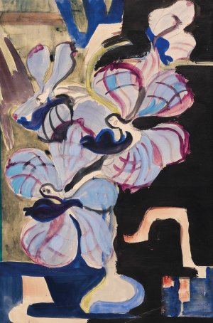 Stillleben mit Orchideen by Ernst Ludwig Kirchner Oil Painting
