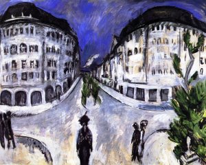 Strasse am Stadtpark, Schoneberg Oil painting by Ernst Ludwig Kirchner