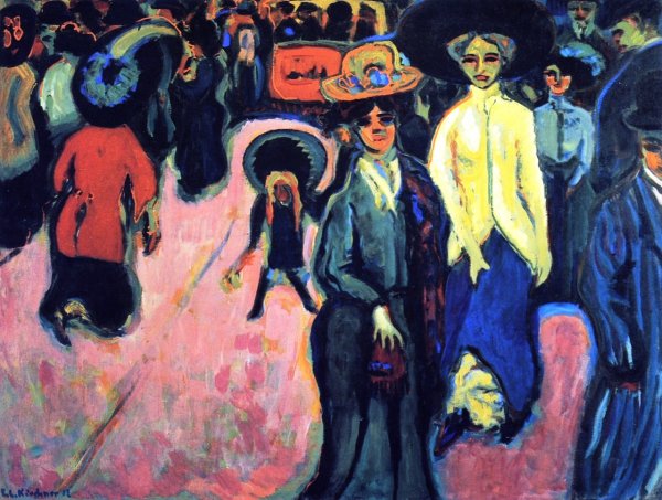 Strasse by Ernst Ludwig Kirchner - Hand-Painted Oil Painting Reproduction