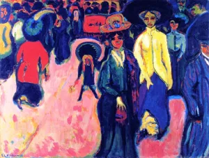 Street Scene by Ernst Ludwig Kirchner - Oil Painting Reproduction