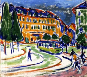 Streetcar in Dresden by Ernst Ludwig Kirchner - Oil Painting Reproduction