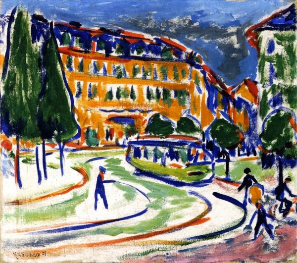 Streetcar in Dresden by Ernst Ludwig Kirchner - Hand-Painted Oil Painting Reproduction