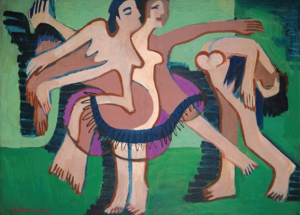 Tanzgruppe  by Ernst Ludwig Kirchner - Hand-Painted Oil Painting Reproduction