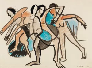 Tanzgruppe Oil painting by Ernst Ludwig Kirchner