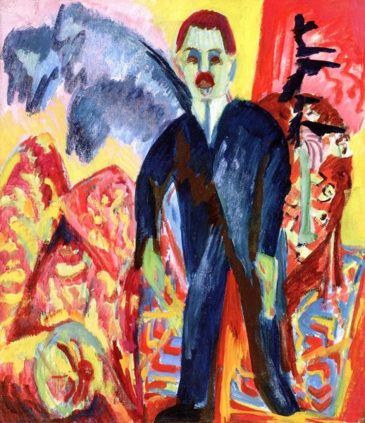 Main Product Photo of The Ill Caretaker Painting by Ernst Ludwig Kirchner