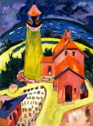 The Lighthouse of Fehmarn by Ernst Ludwig Kirchner Oil Painting