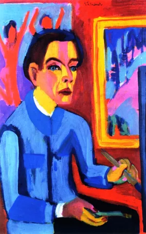 The Painter also known as Self-Portrait by the Window by Ernst Ludwig Kirchner Oil Painting