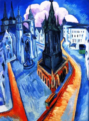The Red Tower at Halle Oil painting by Ernst Ludwig Kirchner