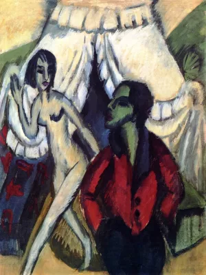 The Tent by Ernst Ludwig Kirchner - Oil Painting Reproduction