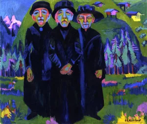 The Three Old Women by Ernst Ludwig Kirchner Oil Painting